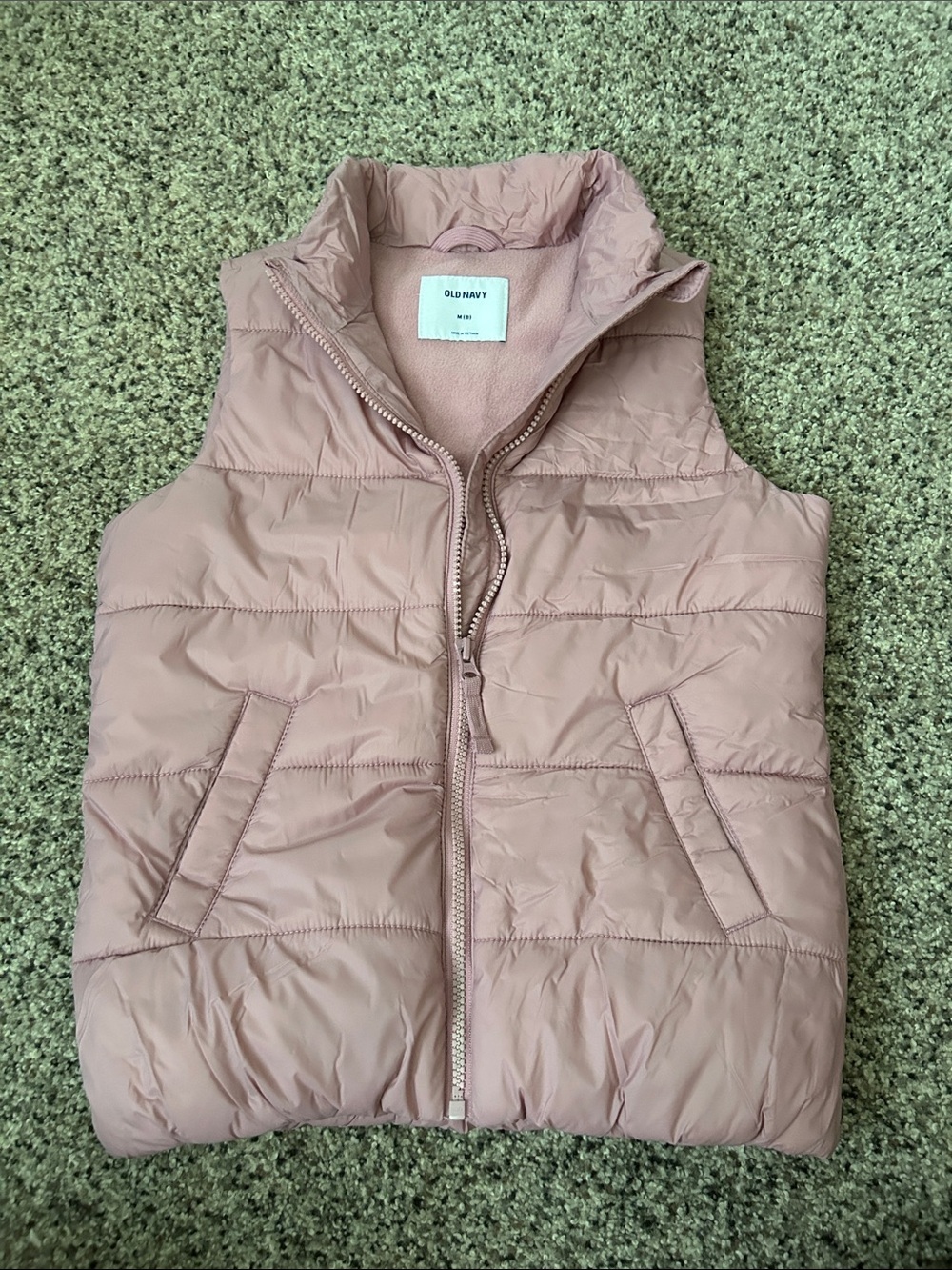 Old Navy Quilted Puffer Vest in Dusty Blush